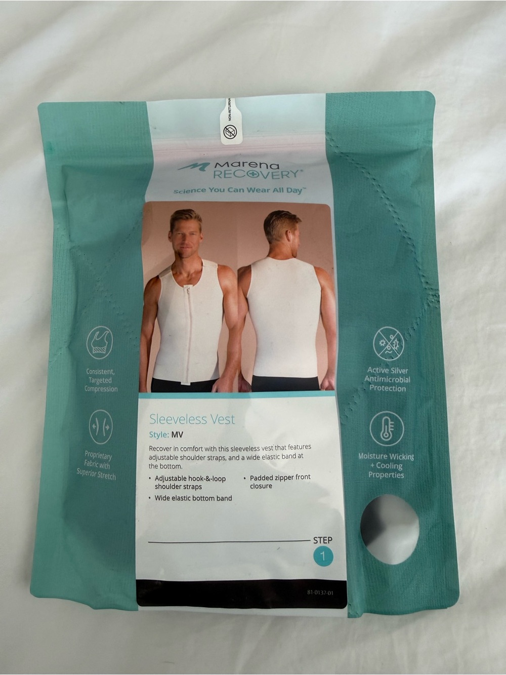 Men’s Sleeveless Vest in Teal - Compression Recovery Vest XL